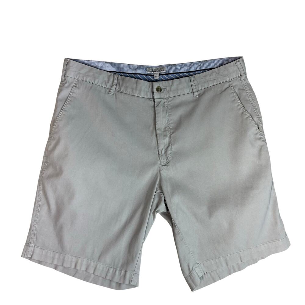 PETER MILLAR MEN'S LIGHT GRAY CHINO GOLF SHORTS SIZE 35